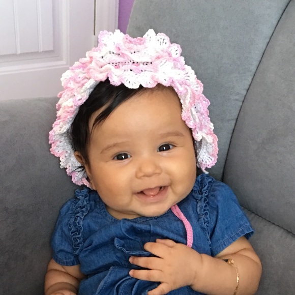 Crochet Hat for baby girl 3-6 months - Picture 4 of 7